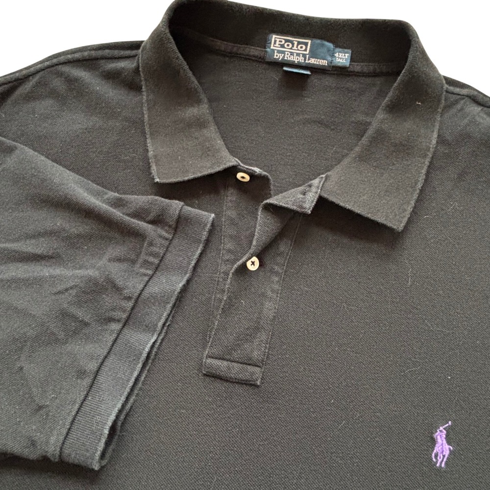 Polo Ralph Lauren Polo Shirt Mens 4XLT Black Purple Pony Logo Preppy